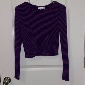 Red and Blue Cropped Top